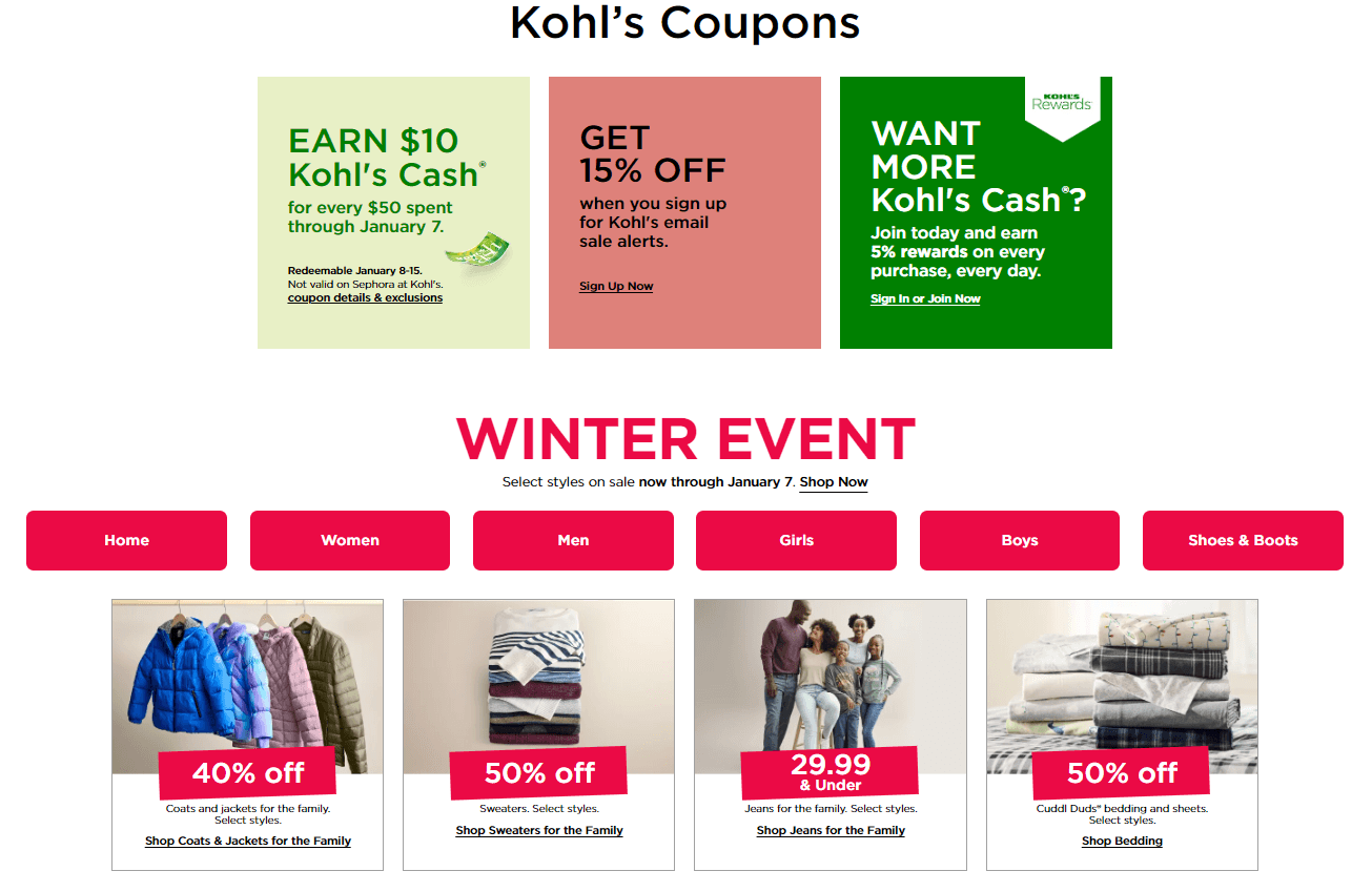 Kohl's Coupon Ad Until Jan 07, 2024