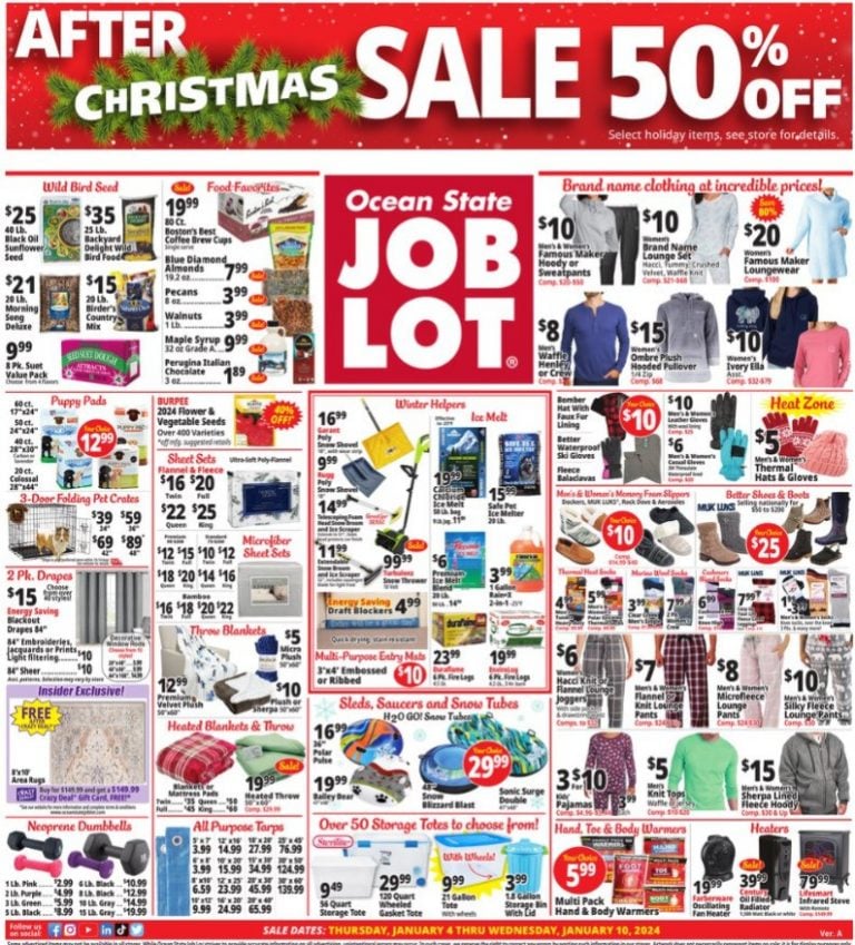 Ocean State Job Lot Weekly Ad Jan 04 – Jan 10, 2024