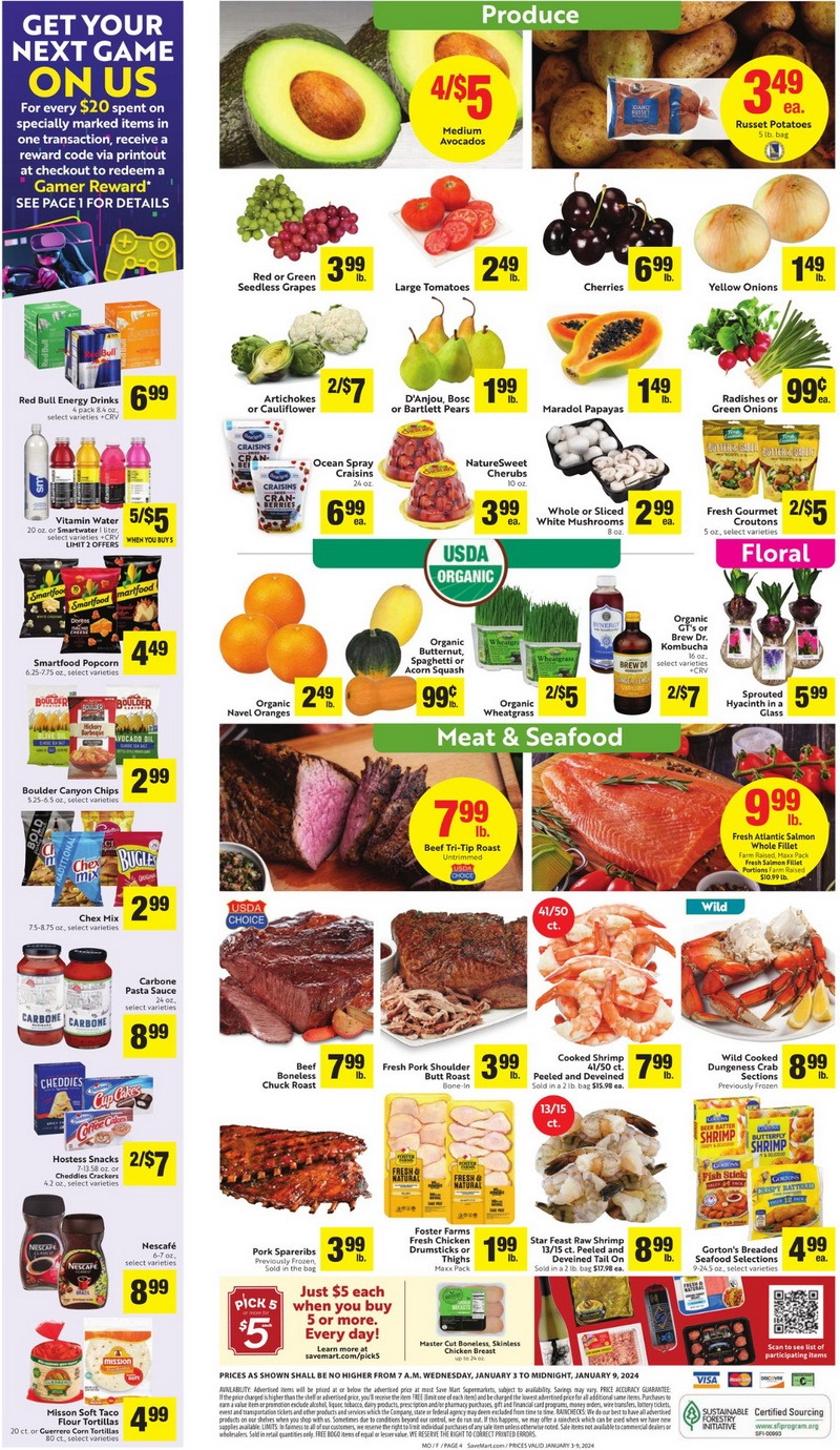 Save Mart Supermarkets Weekly Ad Jan 03 – Jan 09, 2024