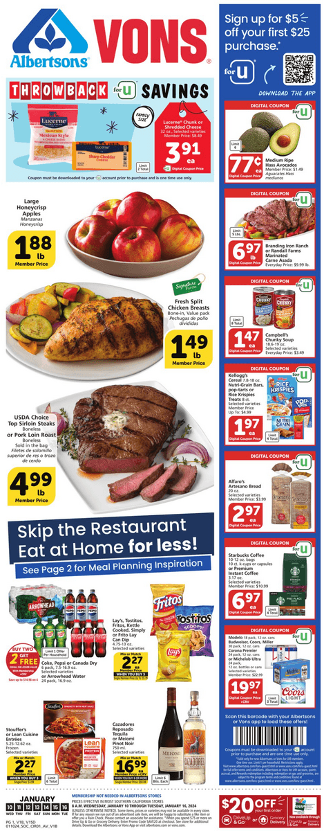 Vons Weekly Ad Jan 10 – Jan 16, 2024