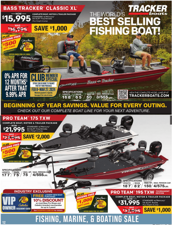 Bass Pro Shops Fishing, Marine and Boating Sale Feb 08 Feb 21, 2024