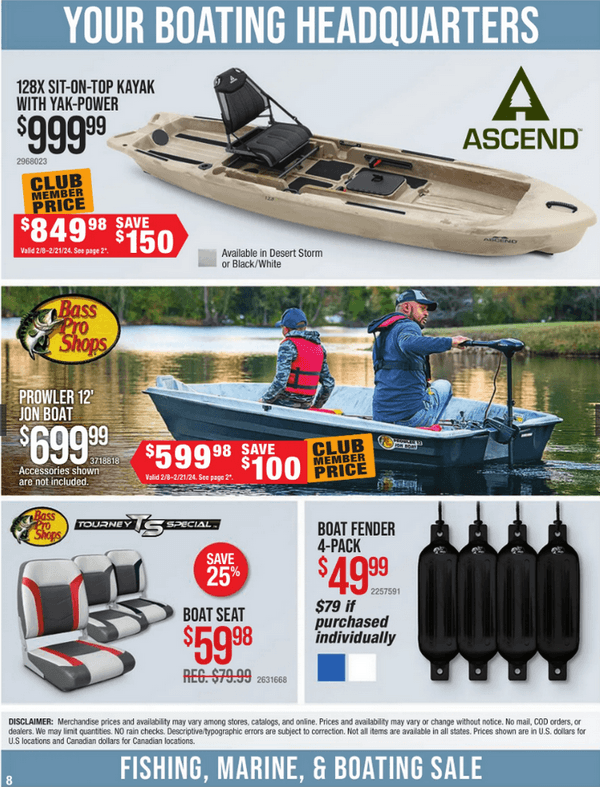 Bass Pro Shops Fishing, Marine and Boating Sale Feb 08 Feb 21, 2024