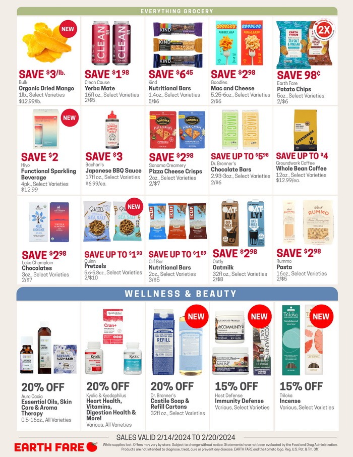 Earth Fare Weekly Ad Feb 14 – Feb 20, 2024