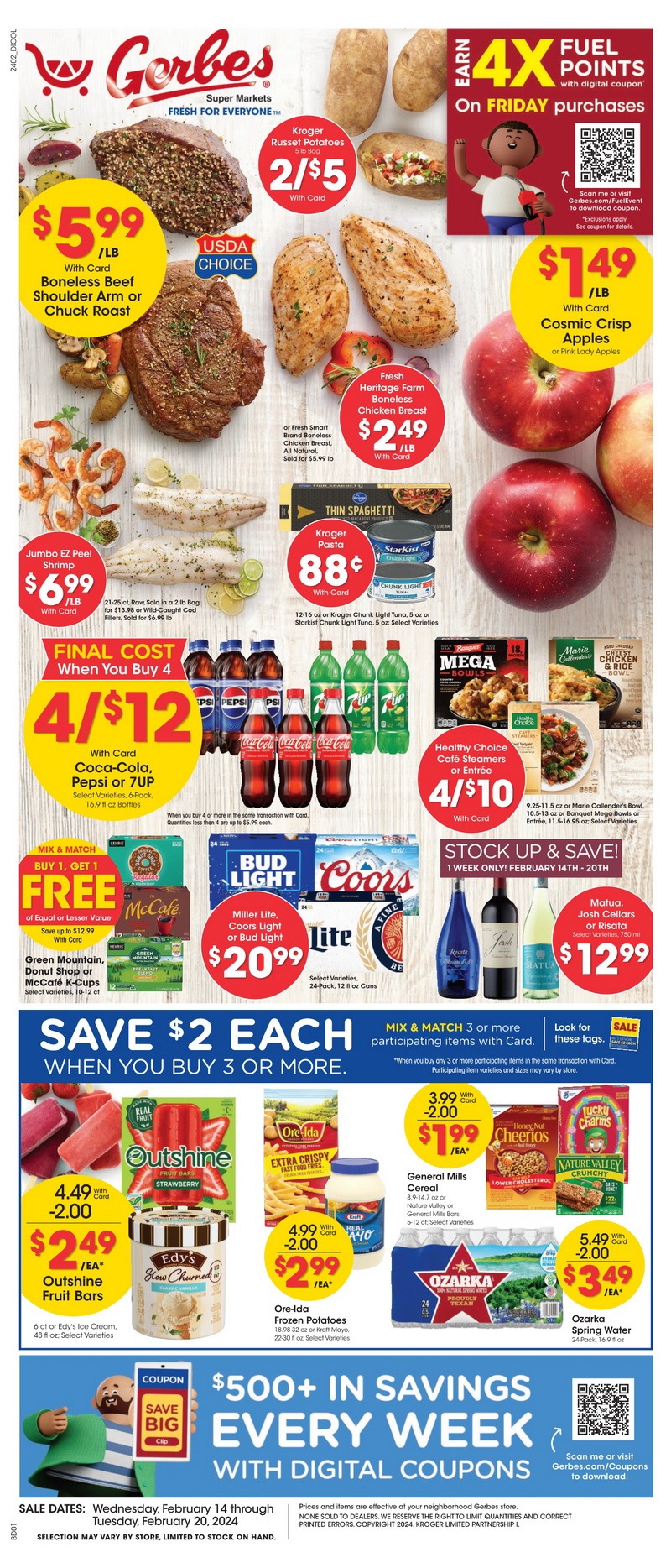 Gerbes Weekly Ad Feb 14 – Feb 20, 2024 (Valentine's Day Promotion Included)