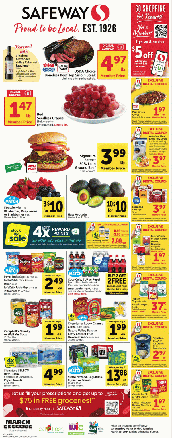 Safeway Weekly Ad Mar 20 Mar 26, 2024 (Easter Promotion Included)