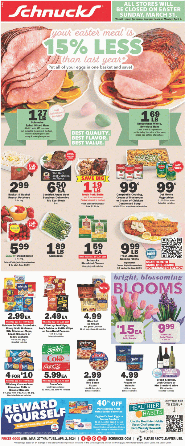 Schnucks Weekly Ad Mar 27 Apr 02, 2024 (Easter Promotion Included)