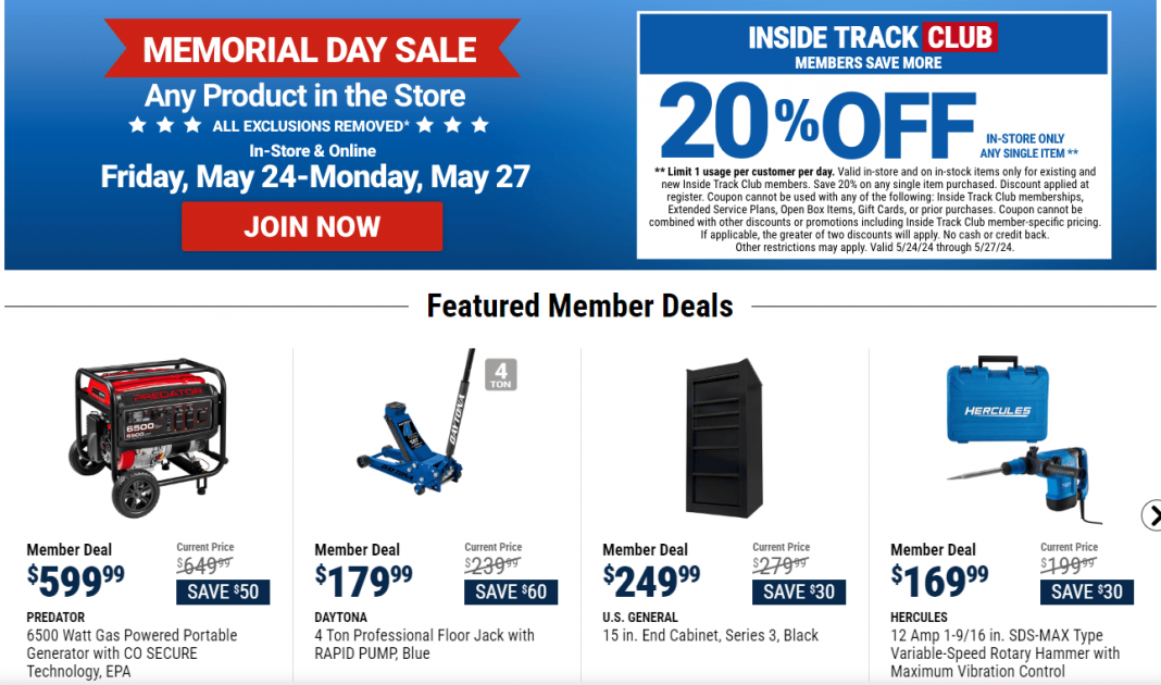 Harbor Freight Memorial Day Ad May 24 May 27, 2024