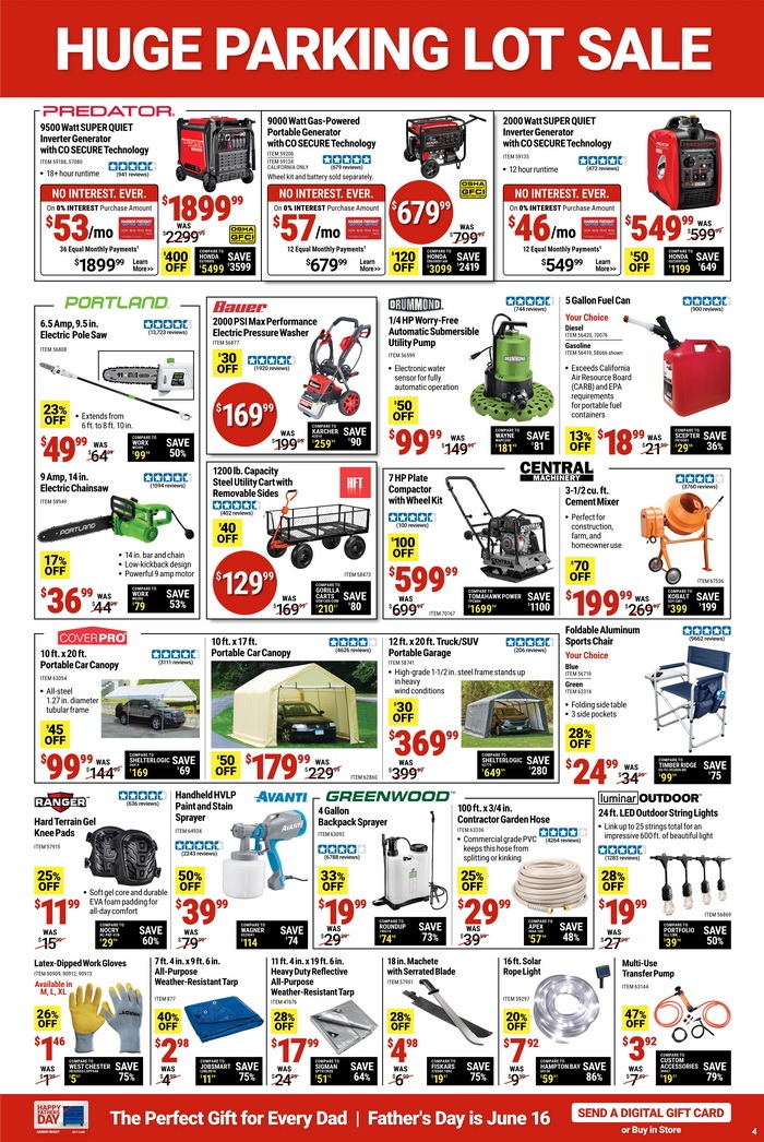 Harbor Freight Parking Lot Sale Jun 03 Jun 09, 2024