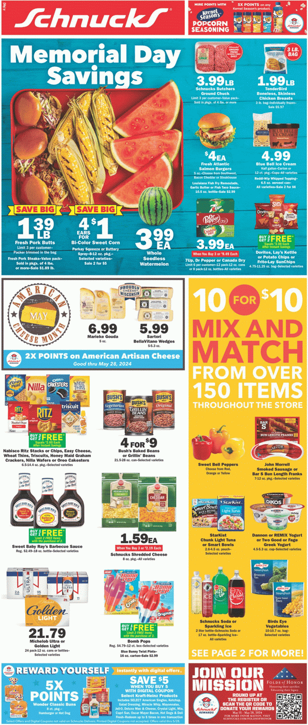 Schnucks Weekly Ad May 22 May 28, 2024 (Memorial Day Promotion Included)