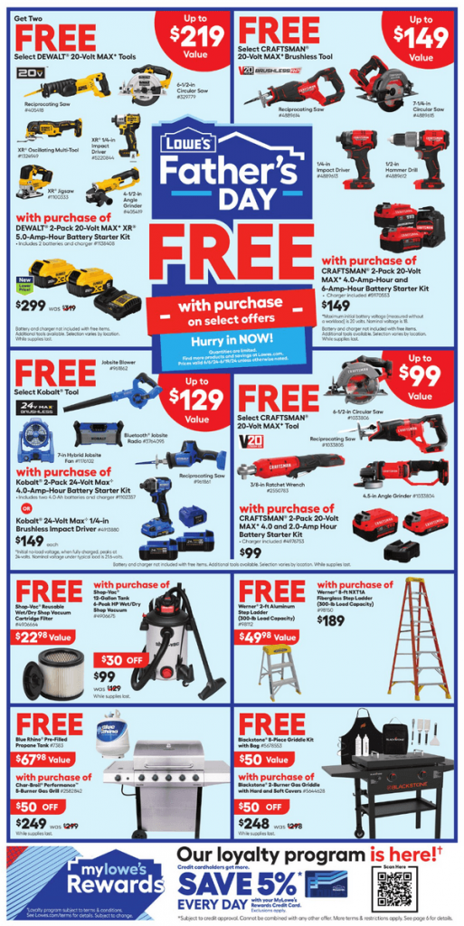 Lowe's Memorial Day Ad Jun 06 Jun19, 2024 (Father's Day Promotion