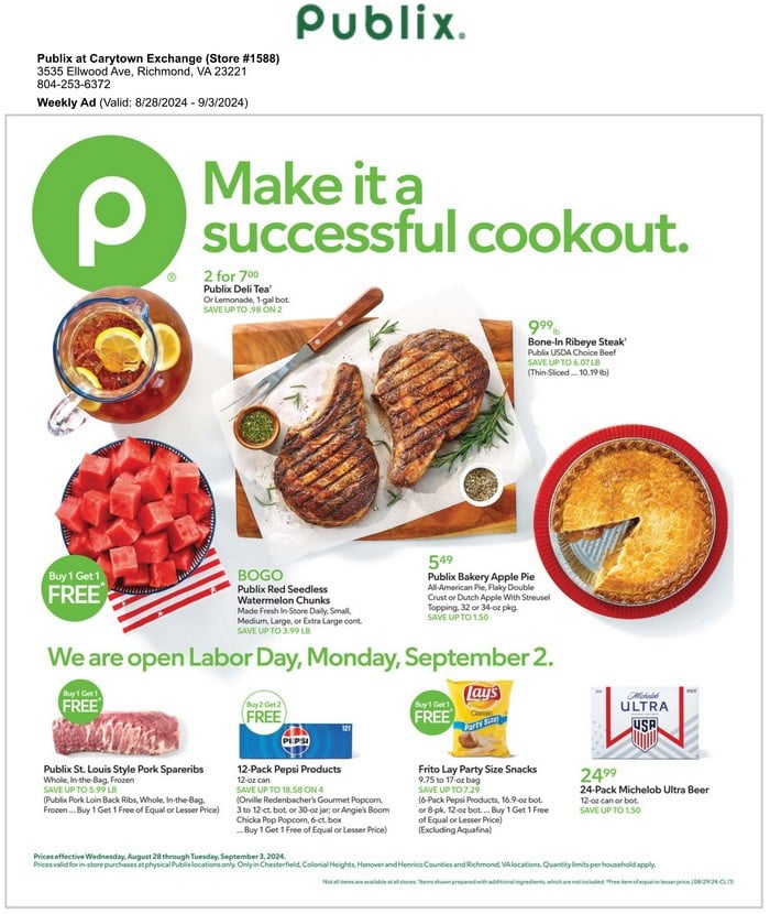 Publix Weekly Ad Aug 28 – Sep 03, 2024 (Labor Day Promotion Included)