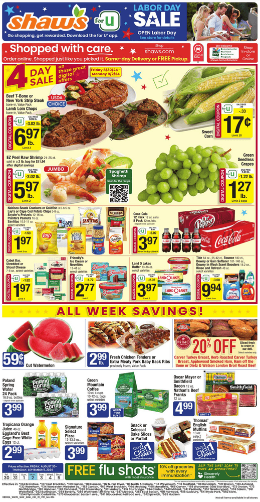 Shaw's Weekly Ad Aug 30 – Sep 05, 2024 (Labor Day Promotion Included)