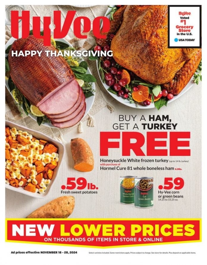 HyVee Weekly Ad Nov 18 Nov 28, 2024 (Thanksgiving Promotion Included)