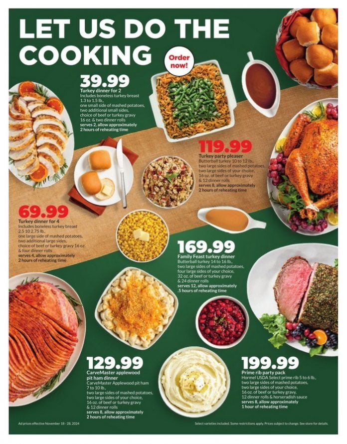 HyVee Weekly Ad Nov 18 Nov 28, 2024 (Thanksgiving Promotion Included)