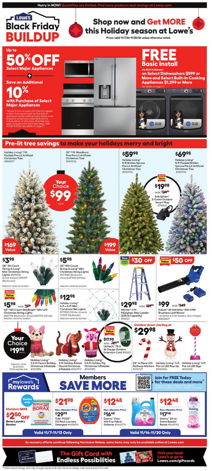 Lowe's In Store Promotion Ad Nov 07 Nov 20, 2024 (Black Friday