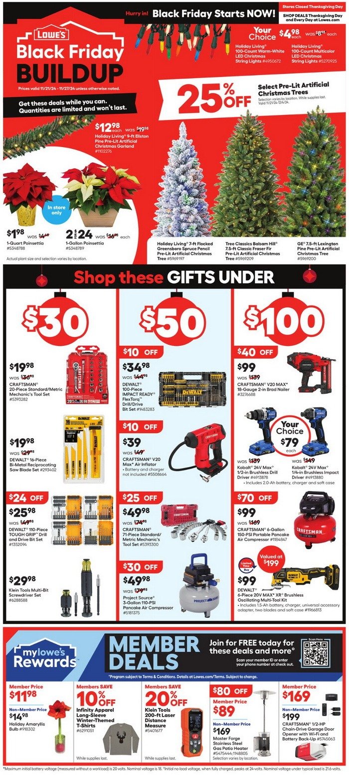 Lowe's Black Friday Ad Nov 21 Nov 27, 2024