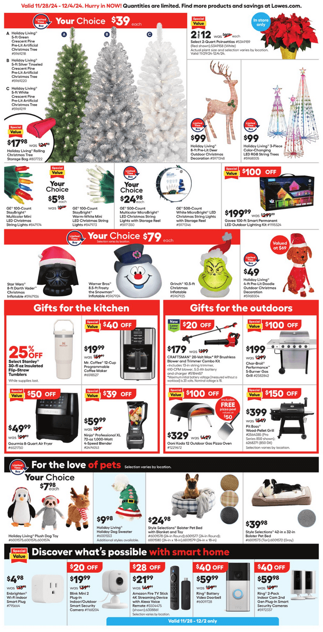 Lowe's In Store Promotion Ad Nov 28 Dec 04, 2024 (Black Friday