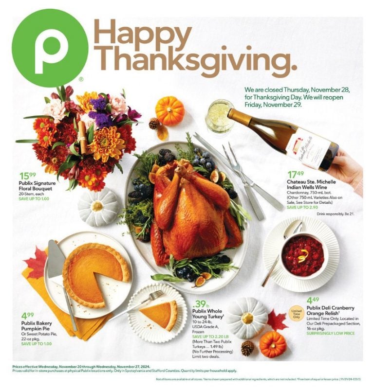 Publix Weekly Ad Nov 20 – Nov 27, 2024 (Thanksgiving Promotion Included)