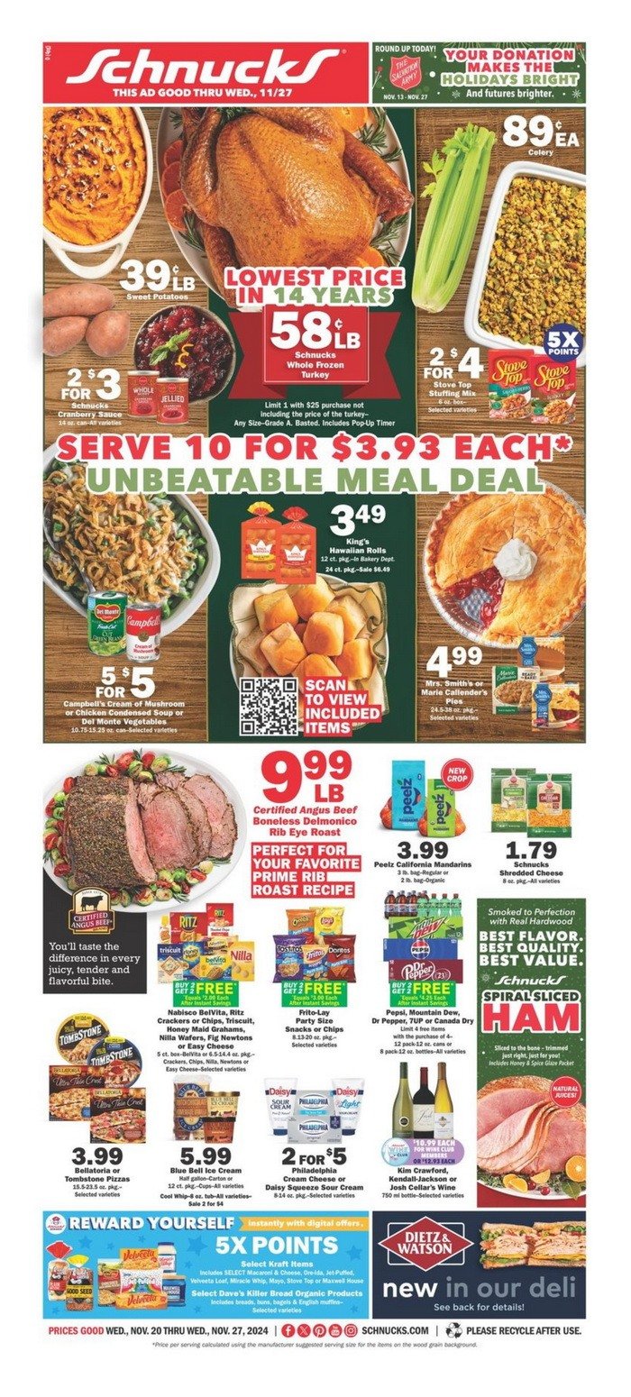 Schnucks Weekly Ad Nov 20 Nov 27, 2024 (Thanksgiving Promotion Included)