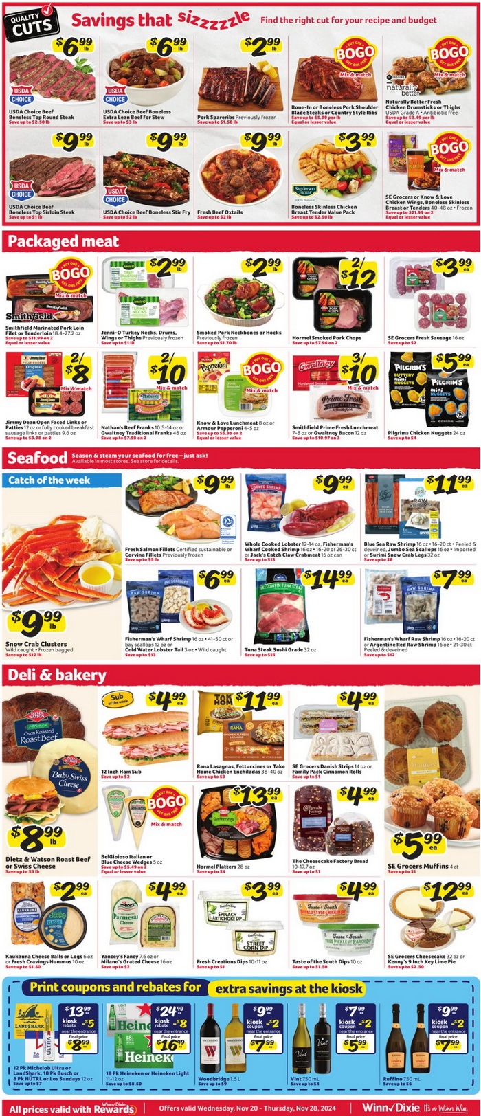 WinnDixie Weekly Ad Nov 20 Nov 28, 2024 (Thanksgiving Promotion