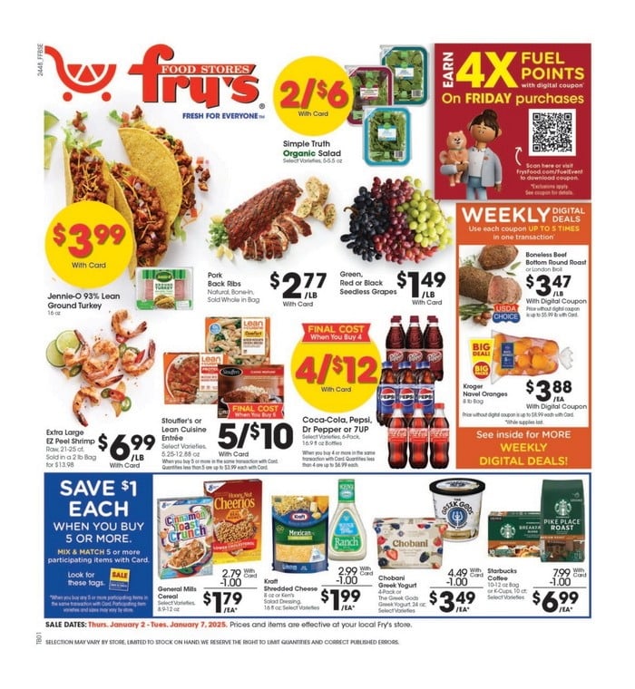 Fry's Food Weekly Ad Jan 02 Jan 07, 2025