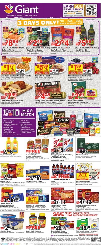 Giant Food Weekly Ad Jan 03 – Jan 09, 2025